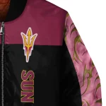 arizona state sun devils fire skull maroon black bomber jacket best selling