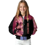 arizona state sun devils fire skull maroon black bomber jacket best selling