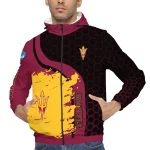 arizona state sun devils grid streak maroon black windbreaker jacket best selling