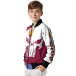 arizona state sun devils skull outline maroon white bomber jacket best selling