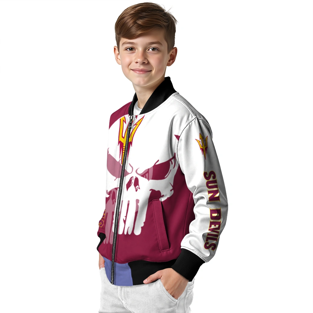 arizona state sun devils skull outline maroon white bomber jacket trendy arizona state sun devils skull outline maroon white bomber jacket trendy