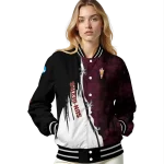 arizona state sun devils torn texture print maroon black varsity jacket best selling