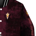 arizona state sun devils torn texture print maroon black varsity jacket best selling