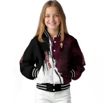 arizona state sun devils torn texture print maroon black varsity jacket best selling