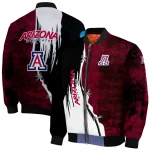 arizona wildcats torn texture print red black bomber jacket best selling