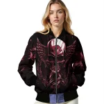 arkansas razorbacks skull bite red black bomber jacket best selling