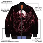 arkansas razorbacks skull bite red black bomber jacket best selling