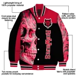 arkansas state red wolves fire skull scarlet black varsity jacket best selling