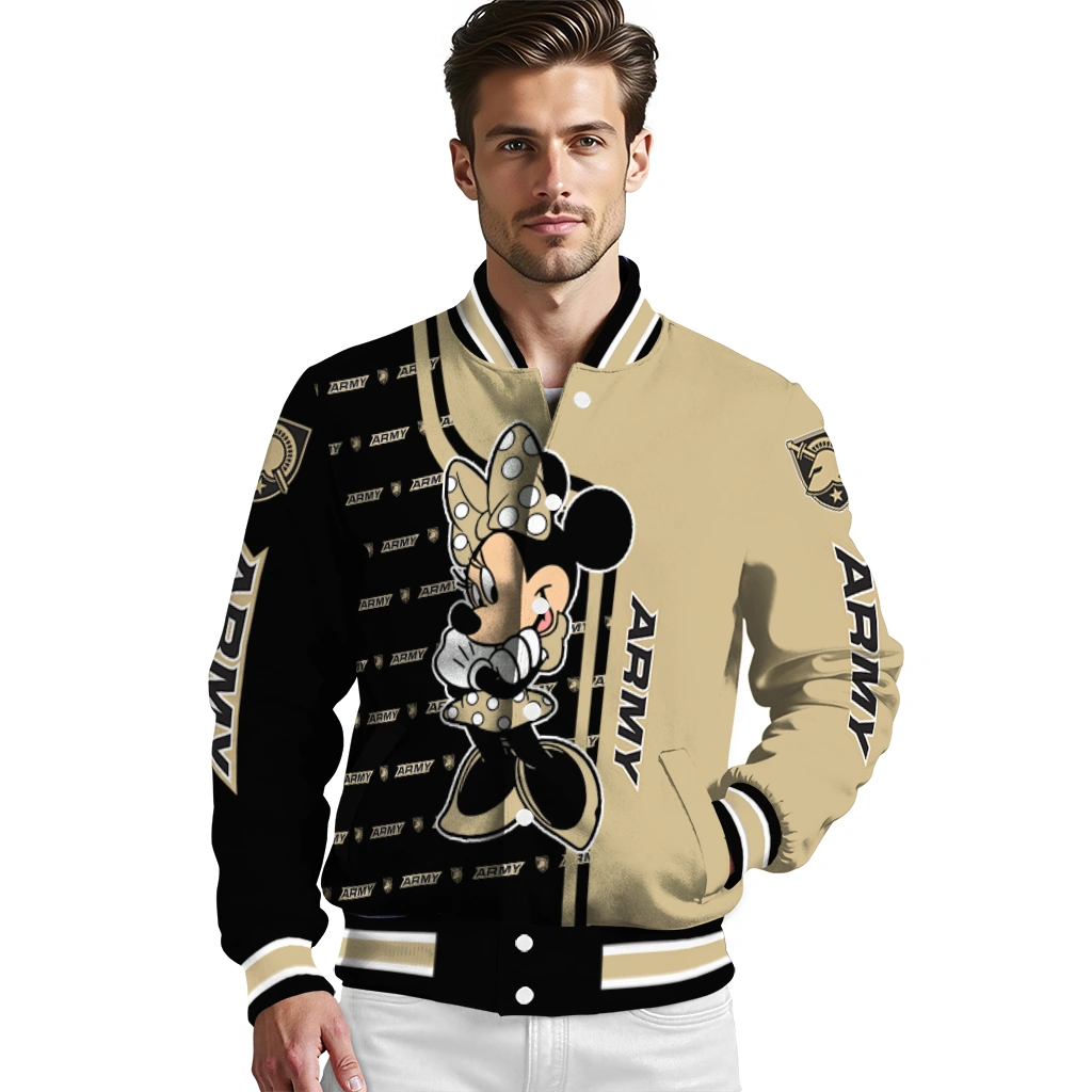 army black knights minnie mouse gold varsity jacket high quality army black knights minnie mouse gold varsity jacket high quality