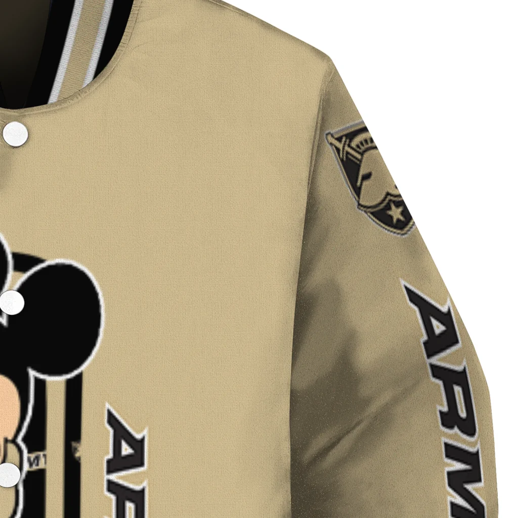 army black knights minnie mouse gold varsity jacket premium grade army black knights minnie mouse gold varsity jacket premium grade