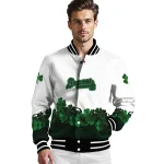 atlanta braves four leaf icon white green varsity jacket best selling
