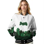 atlanta braves four leaf icon white green varsity jacket best selling