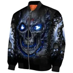 atlanta braves inferno skull navy black bomber jacket best selling