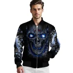 atlanta braves inferno skull navy black bomber jacket best selling