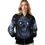 atlanta braves inferno skull navy black bomber jacket best selling