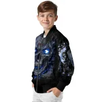 atlanta braves inferno skull navy black bomber jacket best selling
