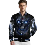 atlanta braves inferno skull navy black varsity jacket best selling