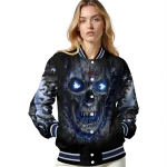 atlanta braves inferno skull navy black varsity jacket best selling