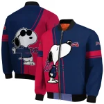 atlanta braves snoopy attitude navy bomber jacket best selling