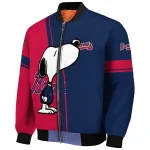 atlanta braves snoopy attitude navy bomber jacket best selling