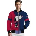 atlanta braves snoopy attitude navy bomber jacket best selling