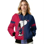 atlanta braves snoopy attitude navy bomber jacket best selling
