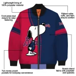 atlanta braves snoopy attitude navy bomber jacket best selling