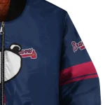 atlanta braves snoopy attitude navy bomber jacket best selling