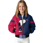 atlanta braves snoopy attitude navy bomber jacket best selling