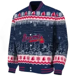 atlanta braves snowy pines navy varsity jacket best selling