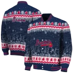 atlanta braves snowy pines navy varsity jacket best selling