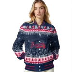 atlanta braves snowy pines navy varsity jacket best selling