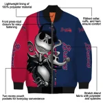 atlanta braves spooky grin navy bomber jacket best selling