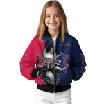 atlanta braves spooky grin navy bomber jacket best selling