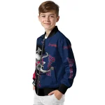 atlanta braves spooky grin navy bomber jacket best selling