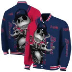atlanta braves spooky grin navy varsity jacket best selling