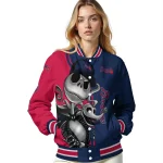 atlanta braves spooky grin navy varsity jacket best selling