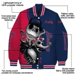 atlanta braves spooky grin navy varsity jacket best selling