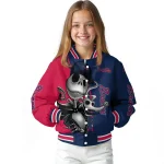 atlanta braves spooky grin navy varsity jacket best selling
