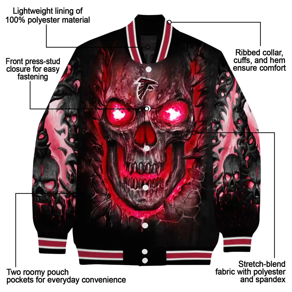 atlanta falcons inferno skull red black varsity jacket new arrival atlanta falcons inferno skull red black varsity jacket new arrival