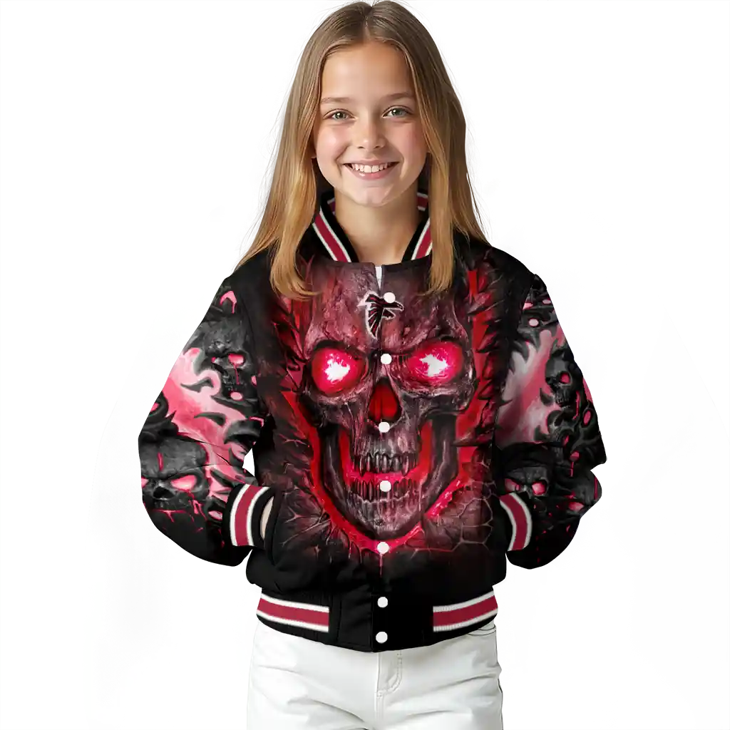 atlanta falcons inferno skull red black varsity jacket top rated atlanta falcons inferno skull red black varsity jacket top rated