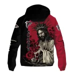 atlanta falcons jesus roses red black windbreaker jacket best selling