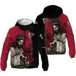 atlanta falcons jesus roses red black windbreaker jacket best selling