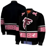 atlanta falcons pink ribbon black pink bomber jacket best selling
