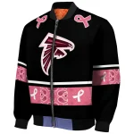 atlanta falcons pink ribbon black pink bomber jacket best selling
