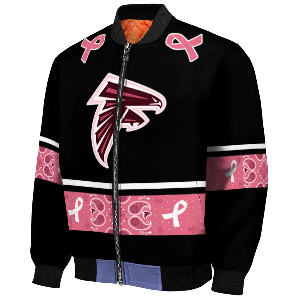 atlanta falcons pink ribbon black pink bomber jacket fashion forward atlanta falcons pink ribbon black pink bomber jacket fashion forward
