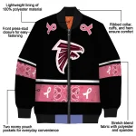 atlanta falcons pink ribbon black pink bomber jacket best selling