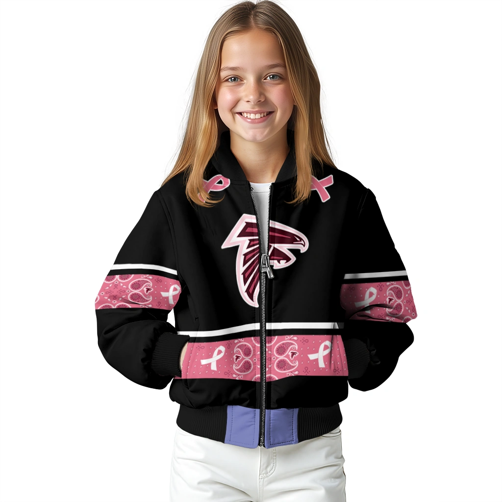 atlanta falcons pink ribbon black pink bomber jacket top rated atlanta falcons pink ribbon black pink bomber jacket top rated