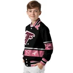 atlanta falcons pink ribbon black pink varsity jacket best selling