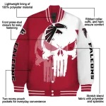 atlanta falcons skull outline red white varsity jacket best selling